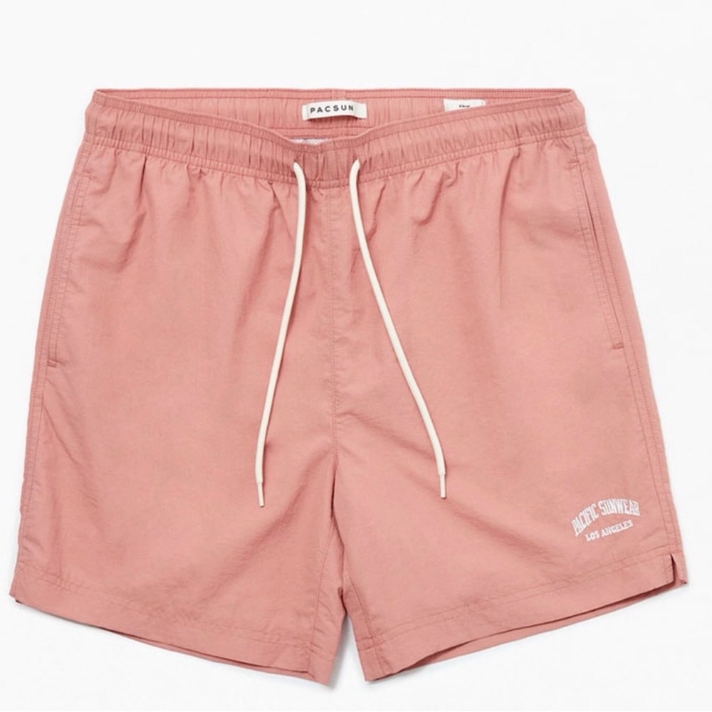Pacsun Rose Nylon Collegiate 6.5” Swim Trunks Shorts Men’s Sz Medium